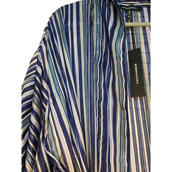 NWT BCBG MAXAZRIA LIGHT STRIPE MINI WRAP JACKET KIMONO COVER UP SIZE M / L $128 - Picture 10 of 16